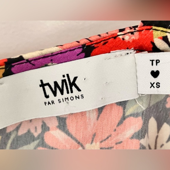 Black Slip Dress with floral print. - Picture 4 of 5